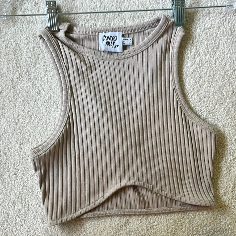 Princess Polly Ribbed Tan Two-Piece Set - Picture 2 of 6